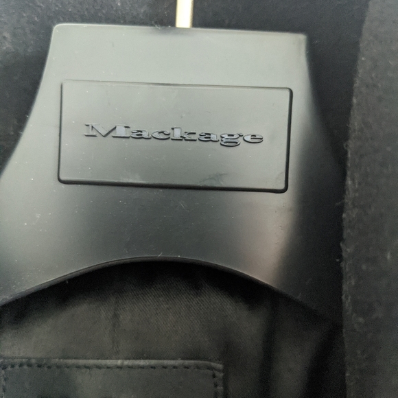 Mackage Steffy Black Wool Coat with Hood - Picture 9 of 9